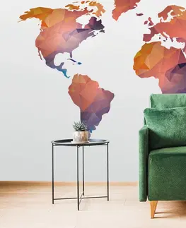 Samolepící tapety Samolepící tapeta mapa světa v odstínech oranžové