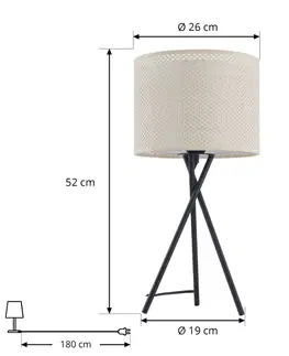 Stolní lampy Lindby Lindby Soula stolní lampa látkové Ø 26 cm