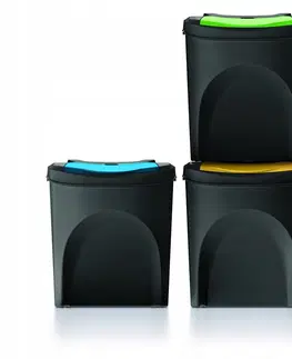 Odpadkové koše Koš na tříděný odpad Sortibox 25 l, 3 ks, černá