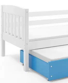 Postele BMS Dětská postel KUBUŠ 2 s přistýlkou | bílá Barva: bílá / modrá, Rozměr: 190 x 80 cm