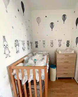 Samolepky na zeď Samolepky do dětského pokoje - Sada INSPIO zvířatek v šedých odstínech