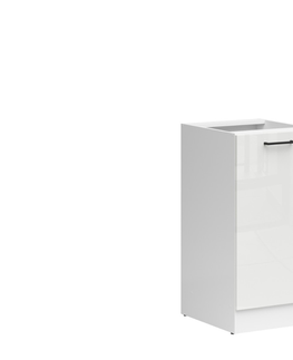 Kuchyňské linky JAMISON, skříňka dolní 40 cm bez pracovní desky, levá, bílá/bílá křída lesk 