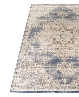 Vintage koberce Dokonalý vintage koberec v béžově modré barvě se vzorem Šířka: 200 cm | Délka: 290 cm