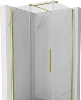 Sprchové kouty MEXEN/S Velar sprchový kout 130 x 80, transparent, zlatá kartáčovaná 871-130-080-01-55