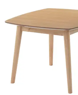 Luxusní a designové příruční stolky Estila Designový čtvercový příruční stolek Nordica Clara ze světle hnědého dřeva se čtyřmi masivními nožičkami v provedení dub 60cm
