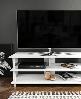 Televizní stolky Televizní stolek PUEBLO bílý