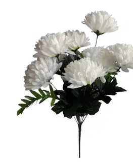 Květiny Umělý svazek Chryzantém, bílá, výška 58 cm