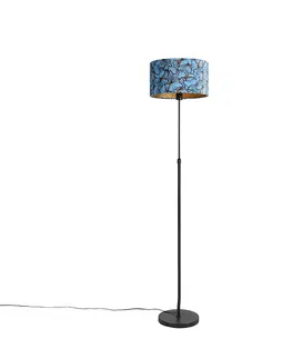 Stojaci lampy Stojací lampa černá s velurovým odstínem motýli 35 cm - Parte