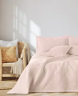 Přikrývky AmeliaHome Přehoz na postel Ophelia pudrová růžová, 220 x 240 cm