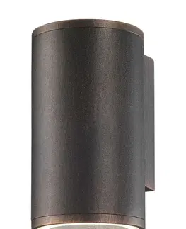 Moderní venkovní nástěnná svítidla NOVA LUCE venkovní nástěnné svítidlo NODUS antický hnědý hliník skleněný difuzor GU10 1x7W 220-240V IP54 bez žárovky světlo dolů 773222