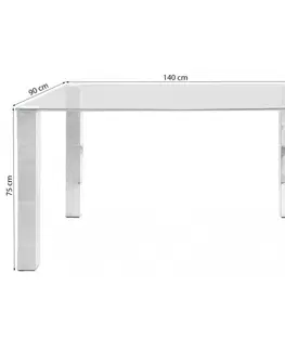 Jídelní stoly Actona Jídelní stůl Kant 140x90 cm stříbrný