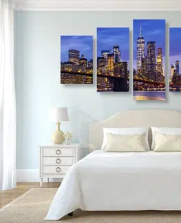 Obrazy města 5-dílný obraz most v Brooklynu