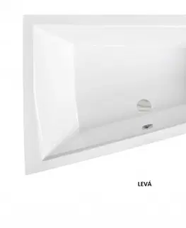 Sprchové vaničky HOPA Asymetrická vana INTIMA DUO Nožičky k vaně Bez nožiček, Rozměr vany 180 × 125 cm, Způsob provedení Levé VANINTID18L