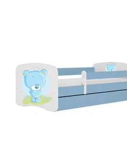 Dětské postýlky Kocot kids Dětská postel Babydreams medvídek modrá, varianta 70x140, se šuplíky, s matrací