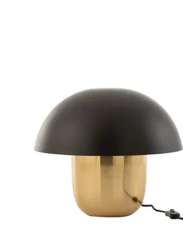 Lampy Černo-zlatá kovová stolní lampa Mushroom - Ø 40*34cm J-Line by Jolipa 15657