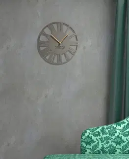 Nástěnné hodiny Jednoduché nástěnné hodiny v dřevěném designu šedé
