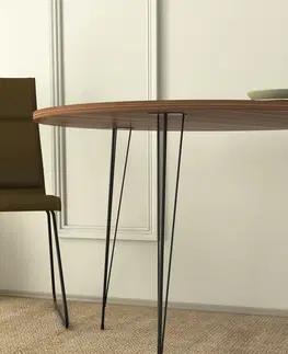 Jídelní stoly Kalune Design Kulatý jídelní stůl do obývacího pokoje Sandalf ořech