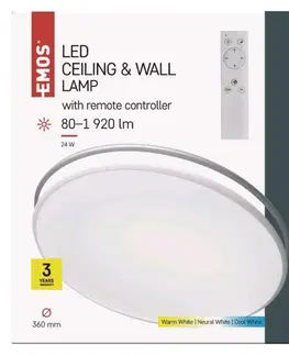 LED nástěnná svítidla EMOS LED přisazené svítidlo, kruhové 24W, stmív. se změnou CCT ZM5165