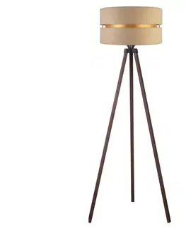Lampy   - Stojací lampa DUO 1xE27/60W/230V béžová/hnědá 