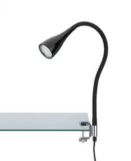 LED stolní lampy BRILONER Flexibilní svítidlo se svorkou 60 cm 1xGU10 3W 250lm černá BRI 2762-015P