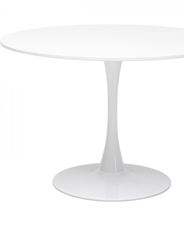 Kulaté jídelní stoly KARE Design Kulatý jídelní stůl Schickeria - bilý, Ø110