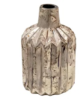 Dekorativní vázy Béžovo-šedá antik dekorační skleněná váza - 8*8*12 cm Clayre & Eef 6GL3583