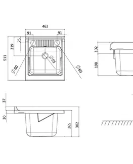 Sifony k pračkám AQUALINE Plastová výlevka se skříňkou 45x50 cm, včetně sifonu PI4550-01