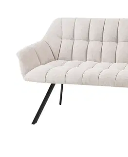 Luxusní a designové sedačky Estila Designová trojsedačka Mariposa s nádechem industriálního stylu v béžové barvě s kovovými nožičkami 165 cm