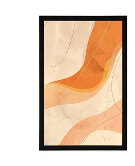 Abstraktní tvary Plakát umělecké linie Peach Fuzz