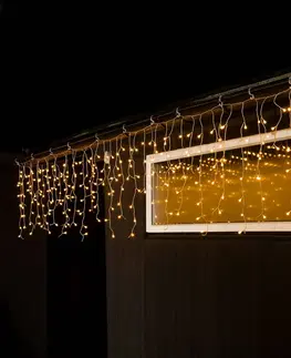 Vánoční světelné závěsy Konstsmide Christmas LED světelná clona ledový déšť jantarová transp. 5m