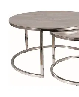 Konferenční stolky Konferenční stolek 2 ks PORTAFINO Signal Stříbrná / šedá
