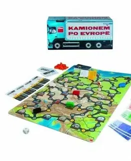 Deskové hry Dino Kamionem po Evropě společenská hra v krabici 36x16x10cm