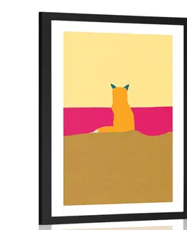 Motivy z naší dílny Plakát s paspartou zvědavá liška