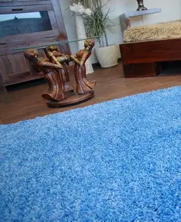 Koberce a koberečky Dywany Lusczow Kusový koberec SHAGGY Izebelie 5cm modrý, velikost 200x200
