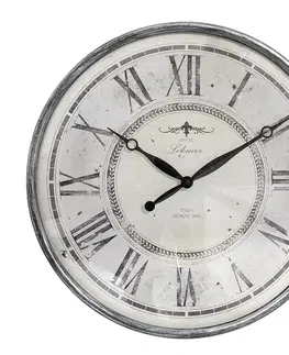Hodiny Šedobéžové antik nástěnné hodiny Hotel Lelouver - Ø 50*6 cm / 1*AA Clayre & Eef 6KL0815