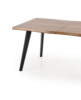 Jídelní stoly Rozkládací jídelní stůl BOREDA 120-180x80 cm, dub/černá