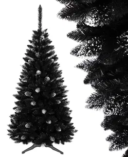 Vánoční stromky Černý vánoční stromek s ozdobami 180 cm