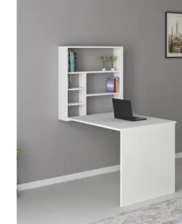 Myši  Pracovní stůl s policí SEDIR 154,2x90 cm bílá 