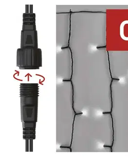Závěsy a sítě EMOS Standard LED spojovací vánoční řetěz – záclona, 1x2 m, venkovní, studená bílá D1EC01
