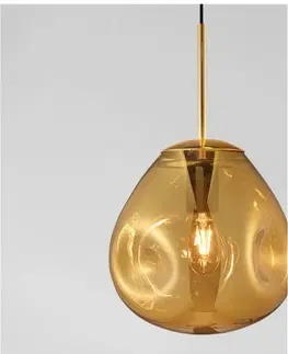 Designová závěsná svítidla NOVA LUCE závěsné svítidlo LAVA zlatý kov ručně vyrobené zlaté sklo E27 1x12W 230V IP20 bez žárovky 9190403