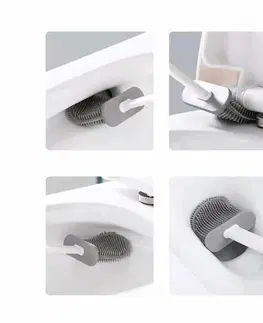 WC štětky AQUALINE TF010 WC silikonová štětka nástěnná/na postavení, bílá