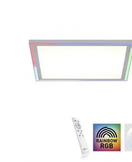 LED stropní svítidla LEUCHTEN DIREKT is JUST LIGHT LED stropní svítidlo 40x40, bílá, ploché Rainbow RGB, dálkový ovladač RGB+2700-6000K
