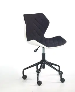Dětské pokoje HALMAR Kancelářská židle Dorie černá/bílá