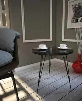 Stolky do obývacího pokoje Kalune Design Odkládací stolek Sandalf černý