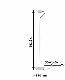 LED stojací lampy PAULMANN LED stojací svítidlo Ramos 11W bílá mat/chrom nožní stmívač 709.20 P 70920