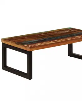 Konferenční stolky Konferenční stolek masivní dřevo / kov Dekorhome Recyklované dřevo