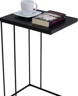 Barové stolky ArtAdrk Příruční stolek DRU | černé nohy Barva: Černá