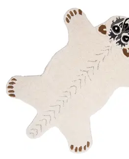 Koberce a koberečky Vlněný kusový koberec medvěd Polar Bear- 60*90*2 cm Clayre & Eef FOR0018