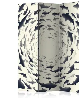 Paravány Paraván Fish Swirl Dekorhome 135x172 cm (3-dílný)