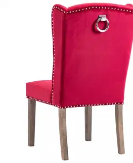 Židle Jídelní židle samet / kaučukovník Dekorhome Fialová